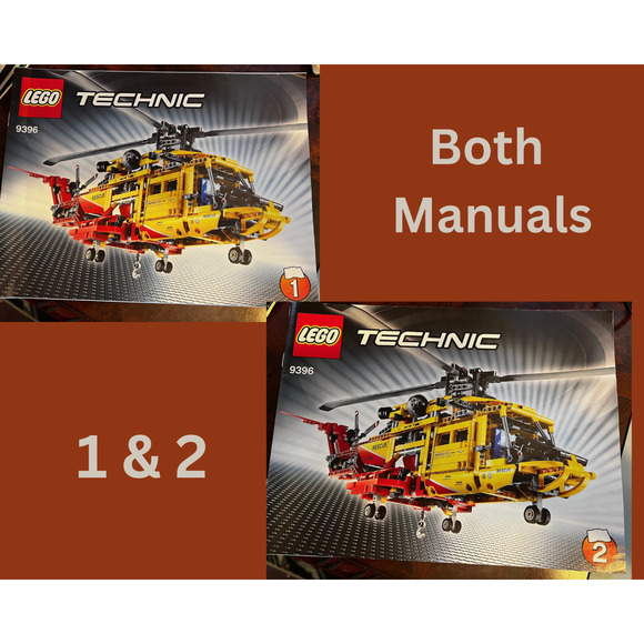 LEGO 9396 TECHNIC Instruction Manual ONLY Helicopter Book 1 and 2 BOTH RETIRED - Picture 1 of 3